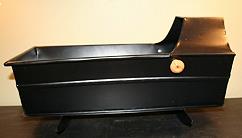 1850 ANTIQUE DOLL CRADLE FOLK ART TIN