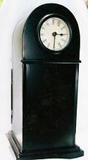 SQUARE MANTEL CLOCK FOLK ART TIN