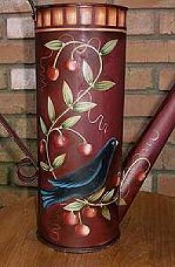 BLACK BIRD AND CHERRIES WATERING CAN  PATTERN PACKET