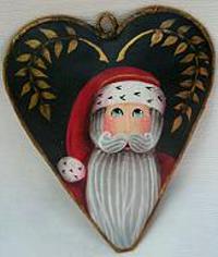 WILLIAMSBURG COLLECTION I  COUNTRY HEART WITH SANTA AND GOLD LEAVES  PATTERN PACKET