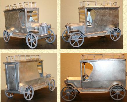 FOLK ART TIN LIZZIE'S - MERCANTILE VAN WITH RACK