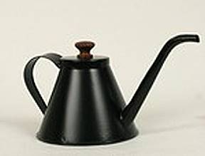 OIL CAN w/ WOODEN KNOB  FOLK ART TIN