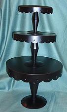 CAKE STAND LARGE FOLK ART TIN