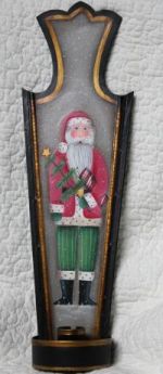 DELLA WETTERMAN  SANTA ON CANDLE SCONCE   PATTERN PACKETS
