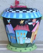 SHARA REINER PATTERN & COAL BUCKET COMBO  FOLK ART TIN